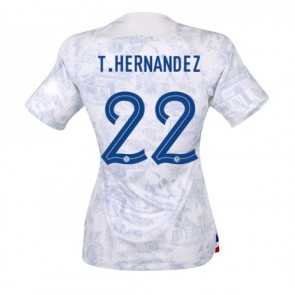 Frankrike Theo Hernandez #22 Bortatröja Kvinnor VM 2022 Kortärmad